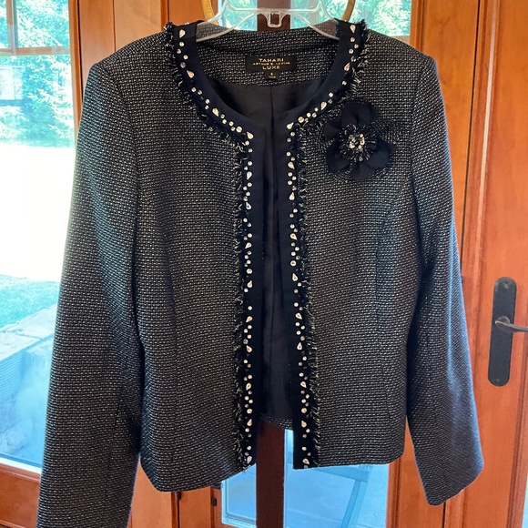 Tahari Navy and Silver Tweed Skirt Set - Picture 13 of 15